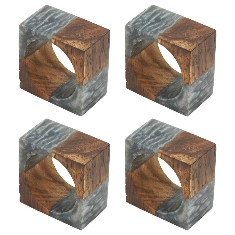 Wooden Fusion Resin Napkin Ring (Set of 4)