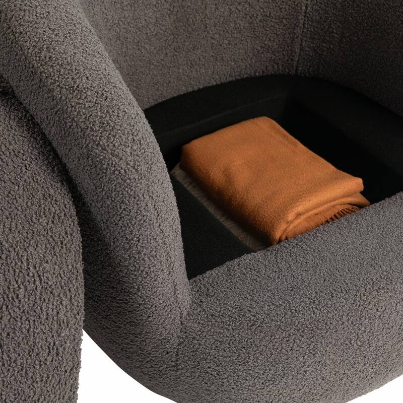 Modern Swivel Barrel Armchair with Storage