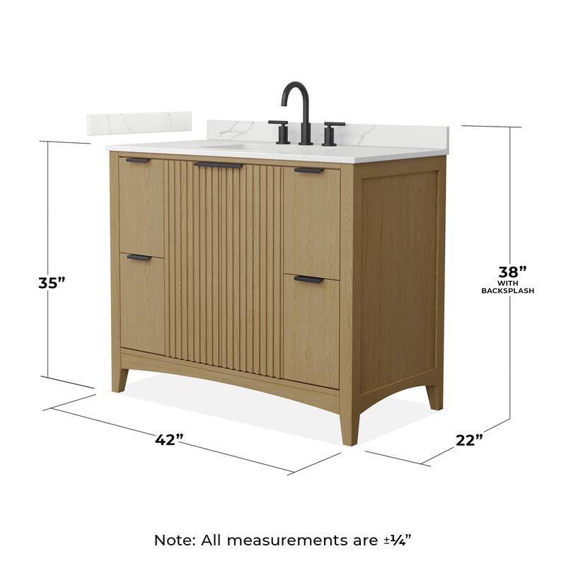 Wyndham Collection WCF9191-42S-QTZ-US3MXX Palmilla 42" Free Standing