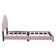 preview thumbnail 4 of 18, Twin Size Platform Bed Frame Velvet Upholstered Headboard Wooden Slats Support, Kids Wood Platform Bed Easy Assembly