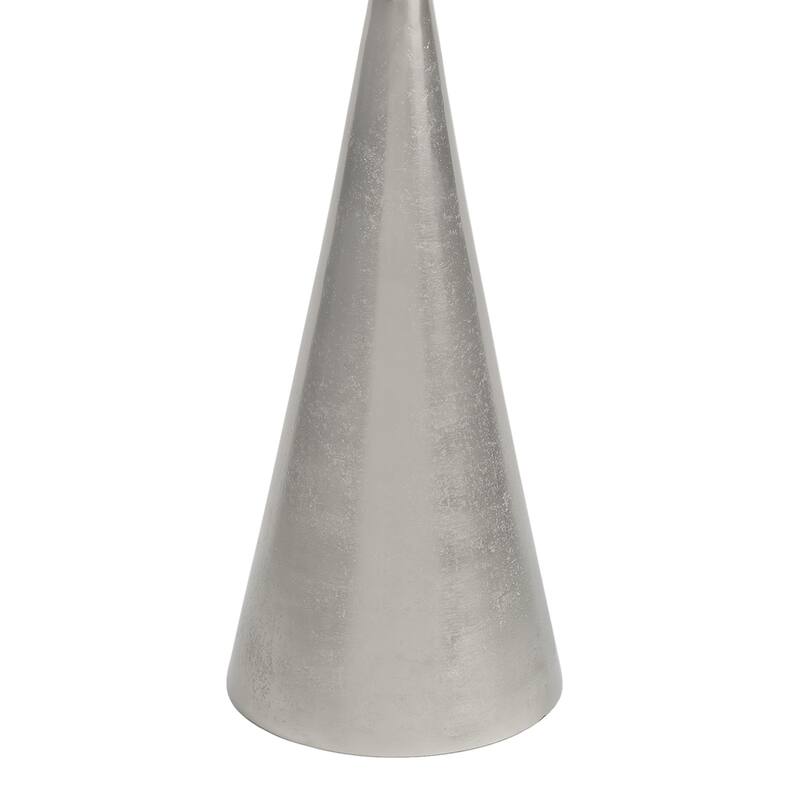 Ziggy 22" Contemporary Metal Drink & End Table w/ White Marble & Cone Base, By JONATHAN Y