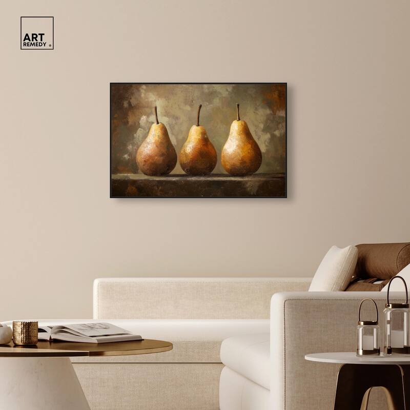 Pear Trio Canvas by Art Remedy
