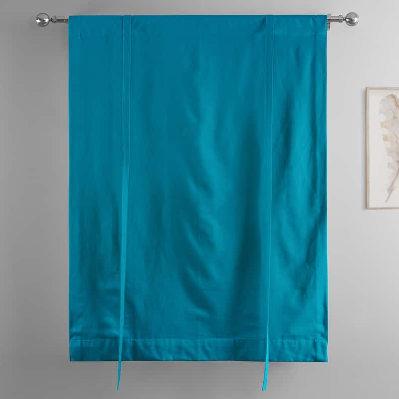 Exclusive Fabrics Solid Cotton Tie-Up Window Shade - 46 X 63