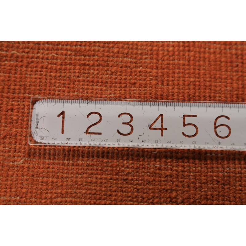 Orange Gabbeh Modern Rug Hand-Knotted Oriental Wool Carpet - 2'9" x 4'3"