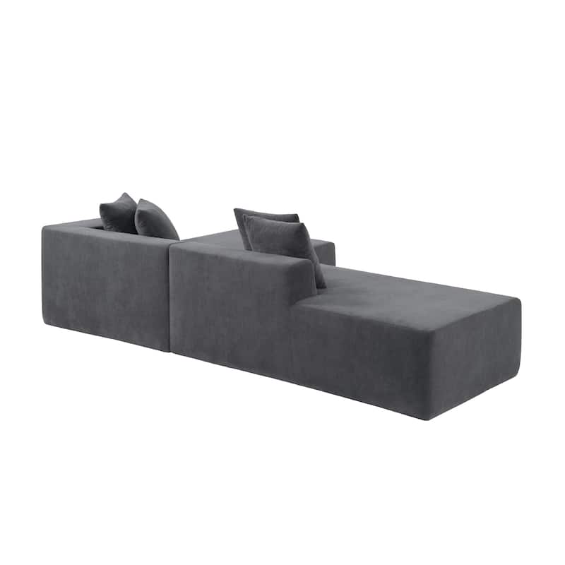 L-Shaped Modular Sectional Sofa, Comfy Upholstered 3 Seat Sofa, Corner Sofa with Backrest Pillows for Living Room, Bedroom