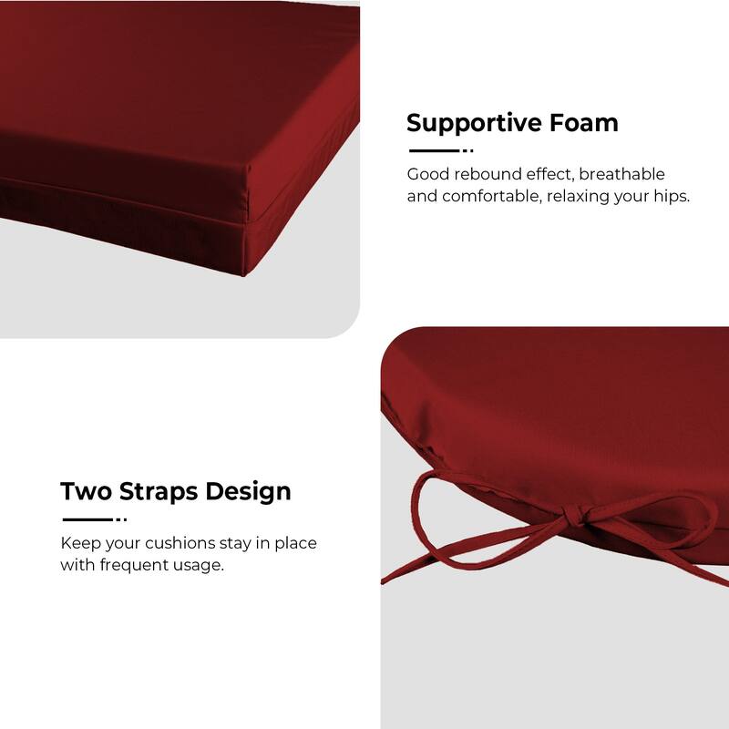 Set of 4 Solid Soft Outdoor Patio Deep Seat Cushion