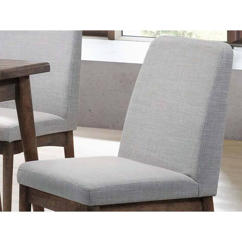 7pc Ash Walnut Finish Dining Table 6x Side Chairs