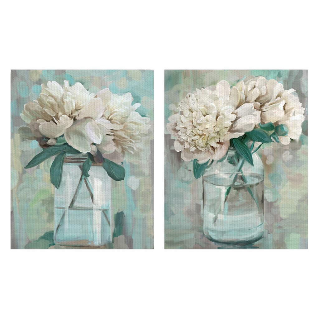 Farmhouse Peonies I, II by Studio Arts Canvas Art Prints