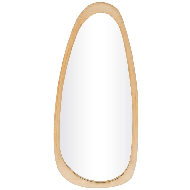 Wood Oval Room Wall Mirror - Brown - Roche River Decor - Brown