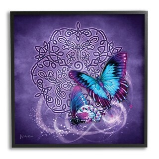 Stupell Celtic Purple Butterflies Framed Giclee Art Design by Brigid ...