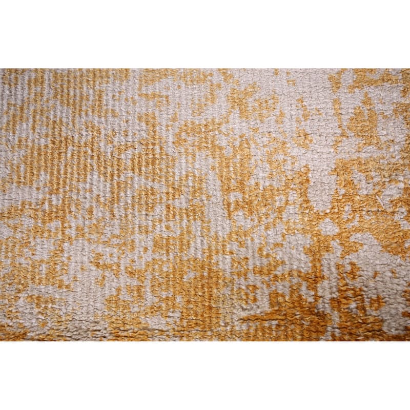 Colorful Abstract Indian Runner Rug Hand-Knotted Wool Carpet - 2'9"x 7'7"