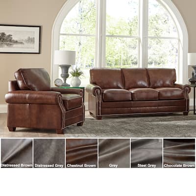 Made in USA Revo Top Grain Leather Sofa and Chair Set