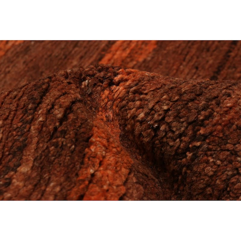 ECARPETGALLERY Hand-knotted Opulence Orange Wool Rug - 10'0 x 10'0