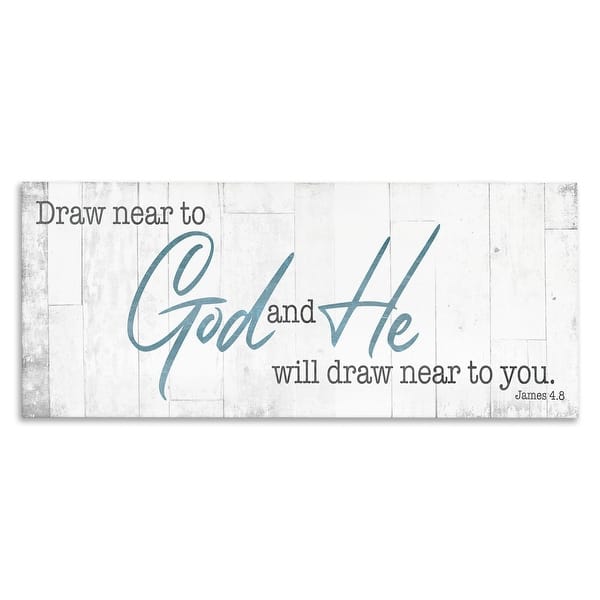 slide 2 of 10, Stupell Draw Near to God Phrase Charming Faith Based Canvas Wall Art 10 x 24