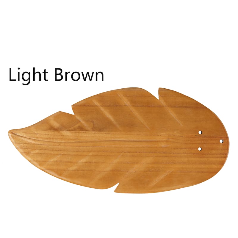 Owen 52" 3-Light Coastal Bohemian Iron/Wood Palm Leaf LED Ceiling Fan with Pull Chain, by JONATHAN Y