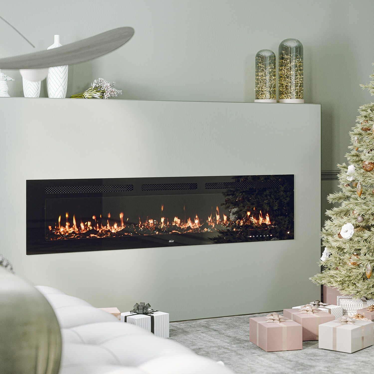 Clihome 72'' Inserted u0026 Wall-Mounted Electric Fireplace - On Sale - Bed  Bath u0026 Beyond - 34053667