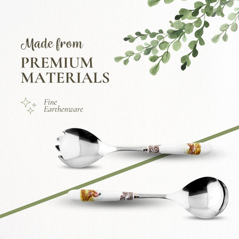 Spode Woodland Set of 2 Salad Servers - 10"