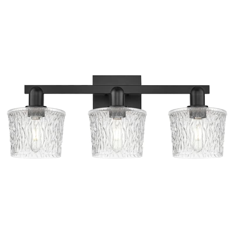 Innovations Lighting 716-3W-11-26 Niagara Vanity Niagara 3 Light 26" - Matte Black / Clear
