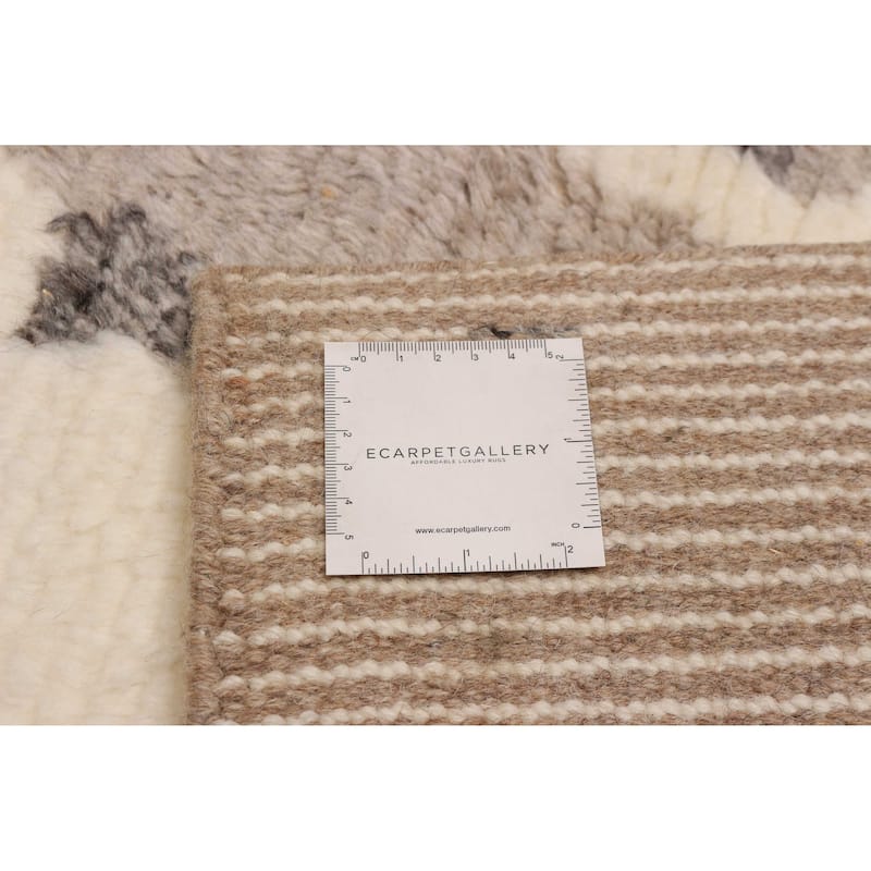 ECARPETGALLERY Hand-knotted Tangier Cream Wool Rug - 8'0 x 10'0