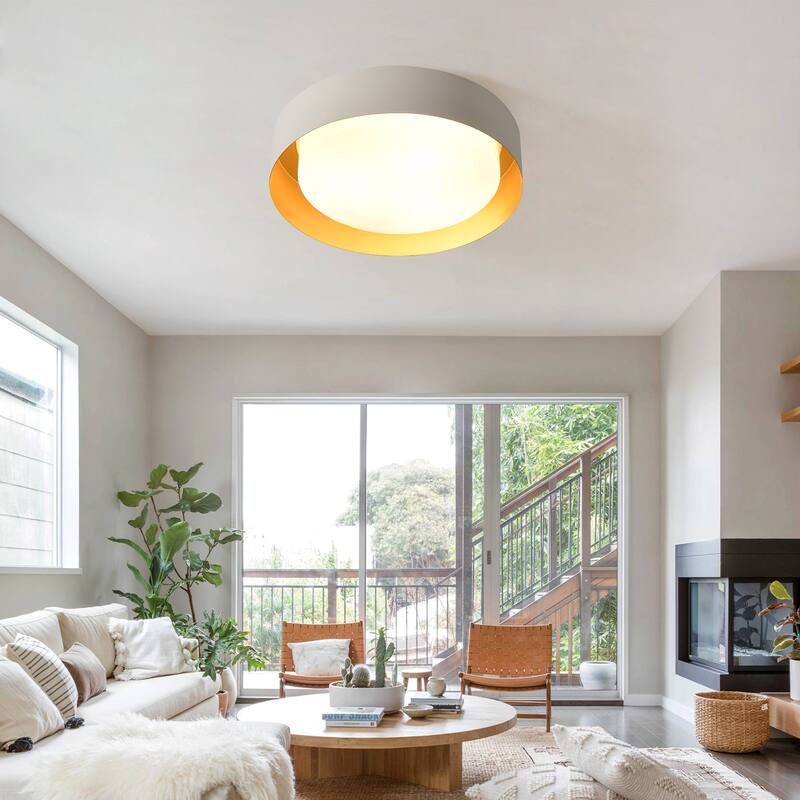 Modern Minimalist Round Drum Flush Mount Ceiling Lights