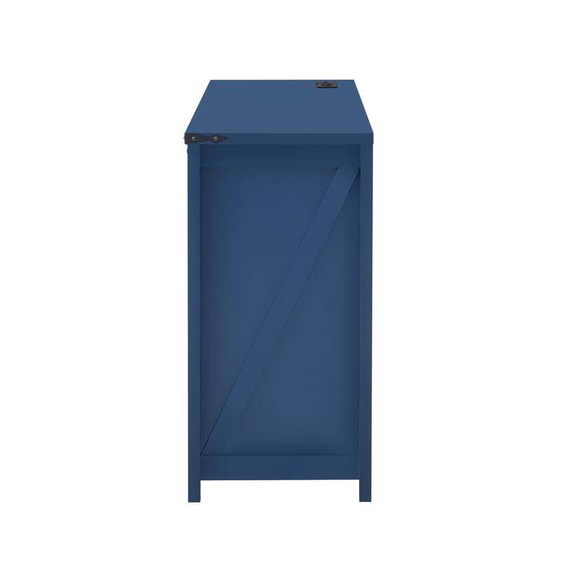 Unnie 55" Farmhouse Storage Cabinet with 4 Drawers and Power Outlet