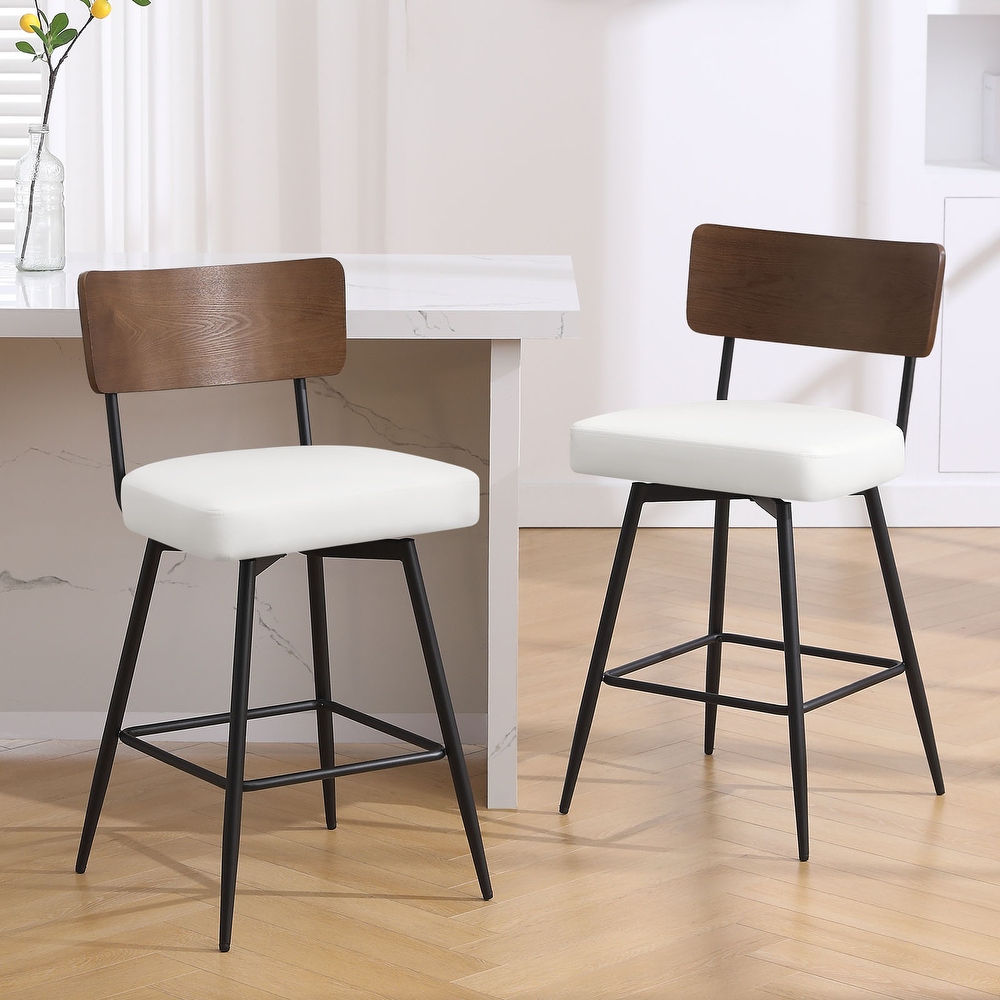 White and walnut bar stools deals