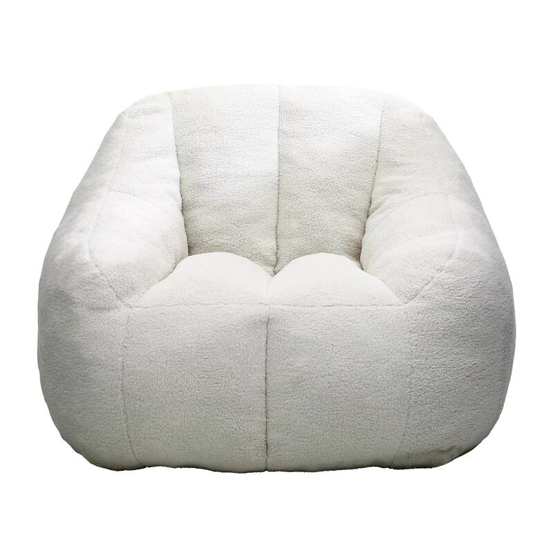 Fluffy Bean Bag Lazy Sofa Chair with Tufted Soft Stuffed Filling & Memory Foam