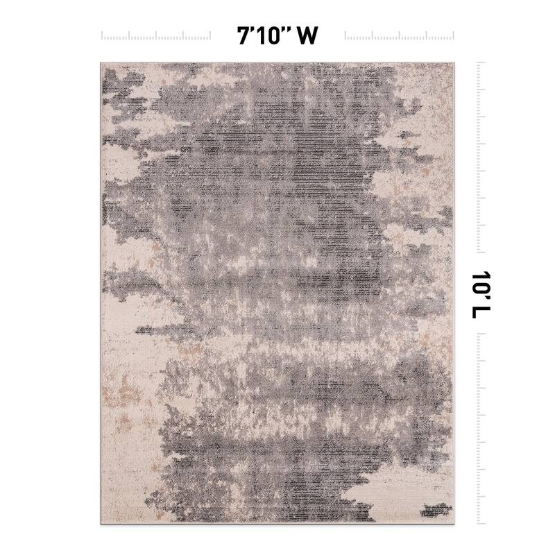 World Rug Gallery Distressed Abstract Gray Area Rug
