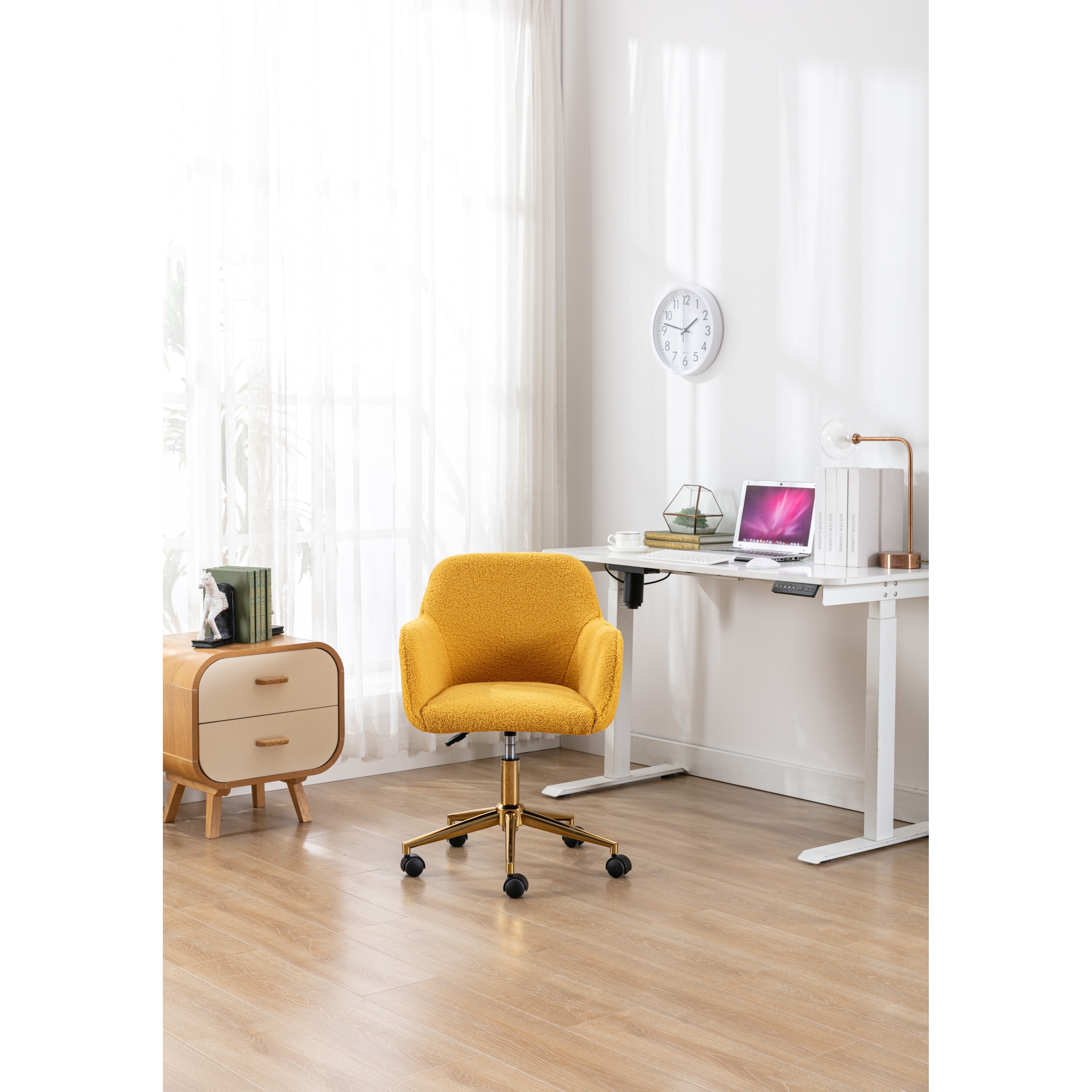 Modern Teddy Fabric Material Adjustable Height 360 Revolving Home