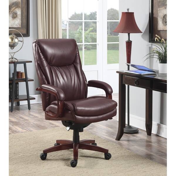 Shop La Z Boy Big And Tall Edmonton Executive Office Chair With Comfortcore On Sale Overstock 22726736 Chestnut