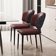 preview thumbnail 10 of 11, Modern Upholstered Leather Dining Chairs Ergonomic Kitchen Chairs with Metal Legs - 20.07"Wx18.89"Dx31.88"H