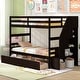 preview thumbnail 13 of 28, Costway Twin Over Twin Bunk Bed with Storage Stairs & Drawers - See Details Brown