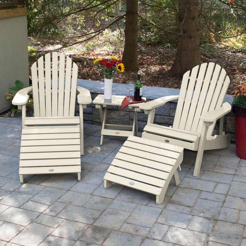 HIGHWOOD Set of Two Reclining and Folding Adirondack Chairs Conversation Set