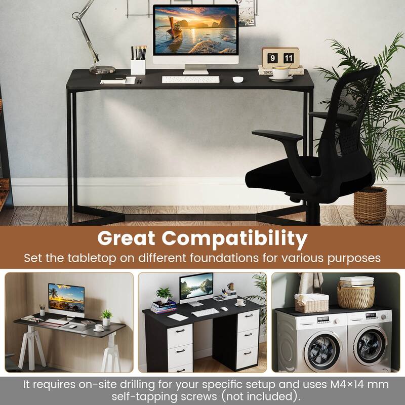 Costway 48” x 24” Whole Piece Table Top with Safe Rounded Corners for