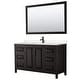 preview thumbnail 12 of 71, Daria 60 Inch Single Vanity, Cultured Marble Top, 58 Inch Mirror Dk Espresso, Black Trim, Carrara Cult. Marble Top