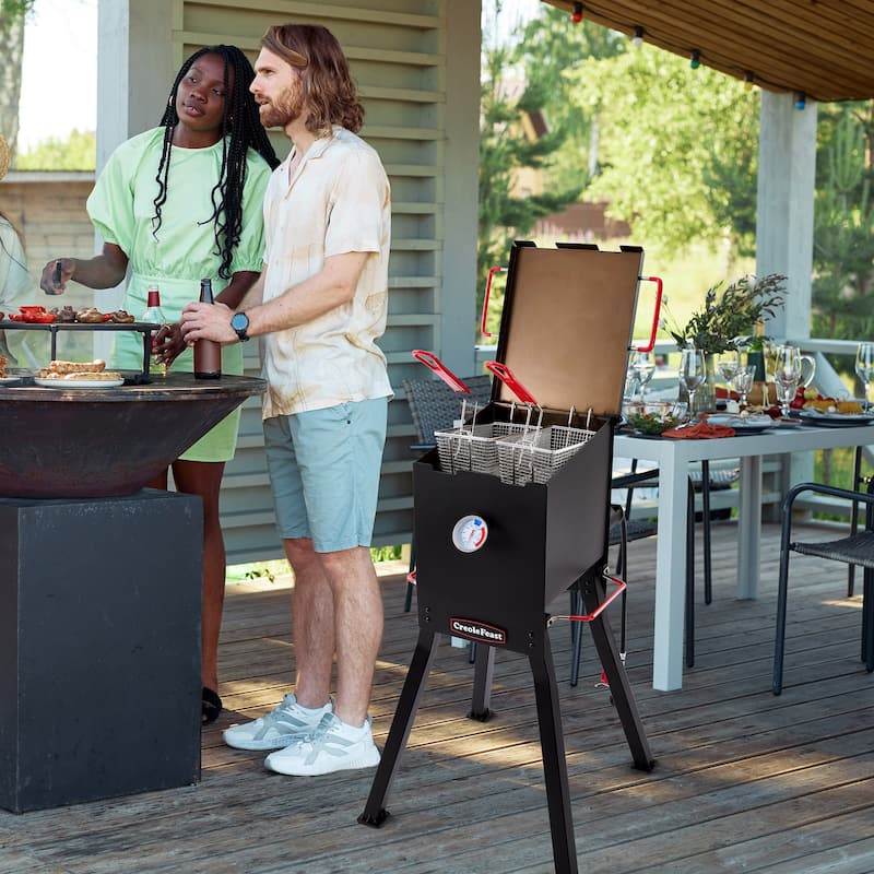 Creole Feast DF02B Outdoor Propane Deep Fryer, Black