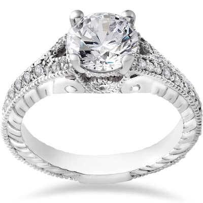 1 1/4ct Diamond Engagement Ring 1ct center Ring White Gold Lab Grown