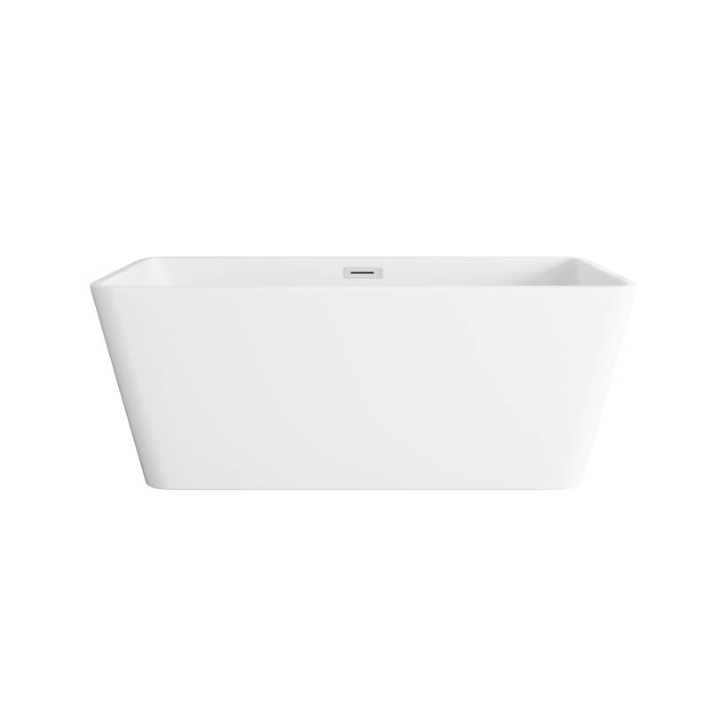Thaddeus Bathtub in Glossy White - Glossy White with Chrome Trim - 59"