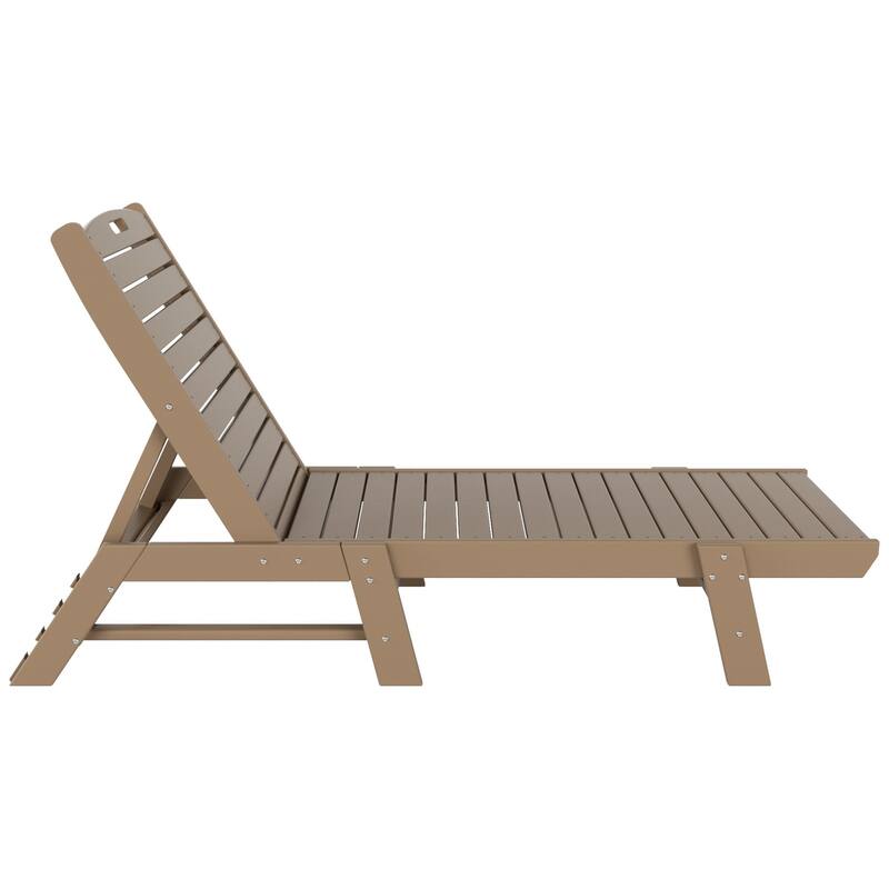 Laguna Hdpe All Weather Outdoor Patio Pool Reclining Armless Chaise Lounges With Square Side Table (3-Piece Set)