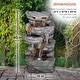 preview thumbnail 3 of 7, Alpine Corporation 39" Tall Outdoor Cascading Stone Water Fountain with LED Lights