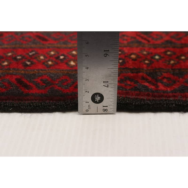 Teimani Navy, Red Rug 4'1" x 7'3" - 4'1 x 7'3