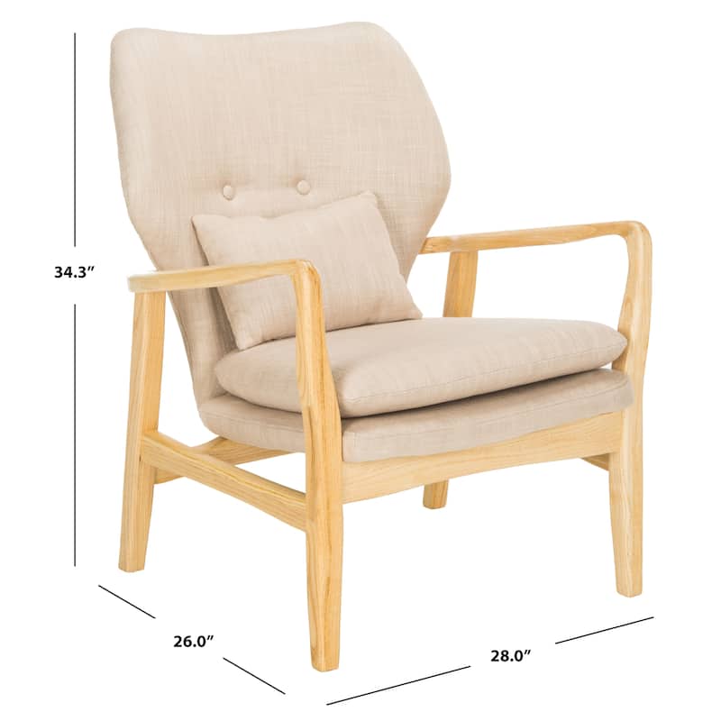 SAFAVIEH Elenora Beige/ Natural Accent Chair - 28" x 26" x 34.3" - 28Wx26Dx34H