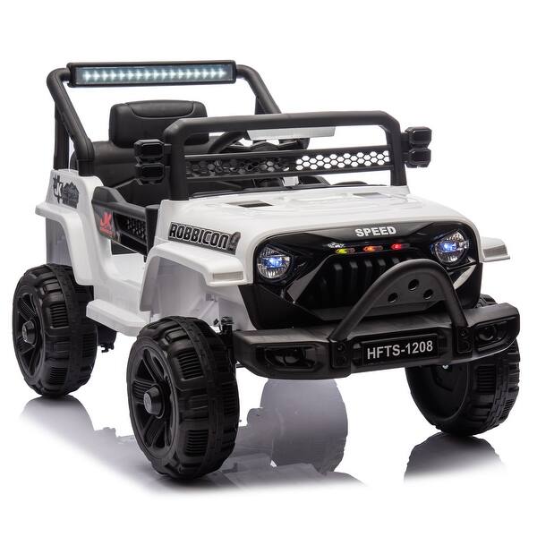 slide 2 of 18, 12V Kids Ride On Electric Truck Car W/Parents Control,2WD,Four-wheel suspension,Adjustable volume,Bluetooth,Microphone jack White