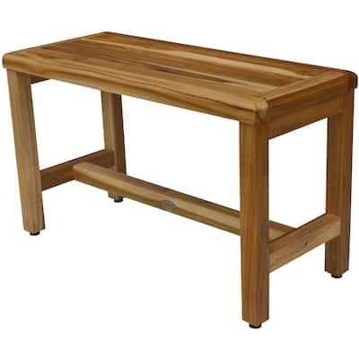 EcoDecors Eleganto 30" Solid Teak Shower Bench - EarthyTeak Finish
