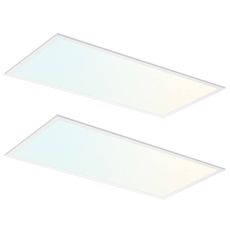 LUXRITE 2x4 FT. Slim Surface Mount Panel Light 5CCT Dimmable 5000/6000/7500 Lumens 40/50/62W Edge Lit 2 Pack - 5CCT (2700K/3000K/3500K/4000K/5000K)