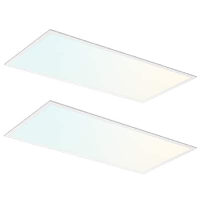 LUXRITE 2x4 FT. Slim Surface Mount Panel Light 5CCT Dimmable 5000/6000/7500 Lumens 40/50/62W Edge Lit 2 Pack