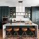 preview thumbnail 3 of 9, Alva Modern 5-Light Black Gold Chandelier Glass Linear Island Lights for Dining Room - 36" L x 3" W x 8" H