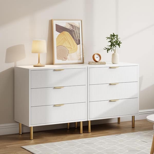 tall white and gold dresser 3-Drawer Modern Dresser, 30