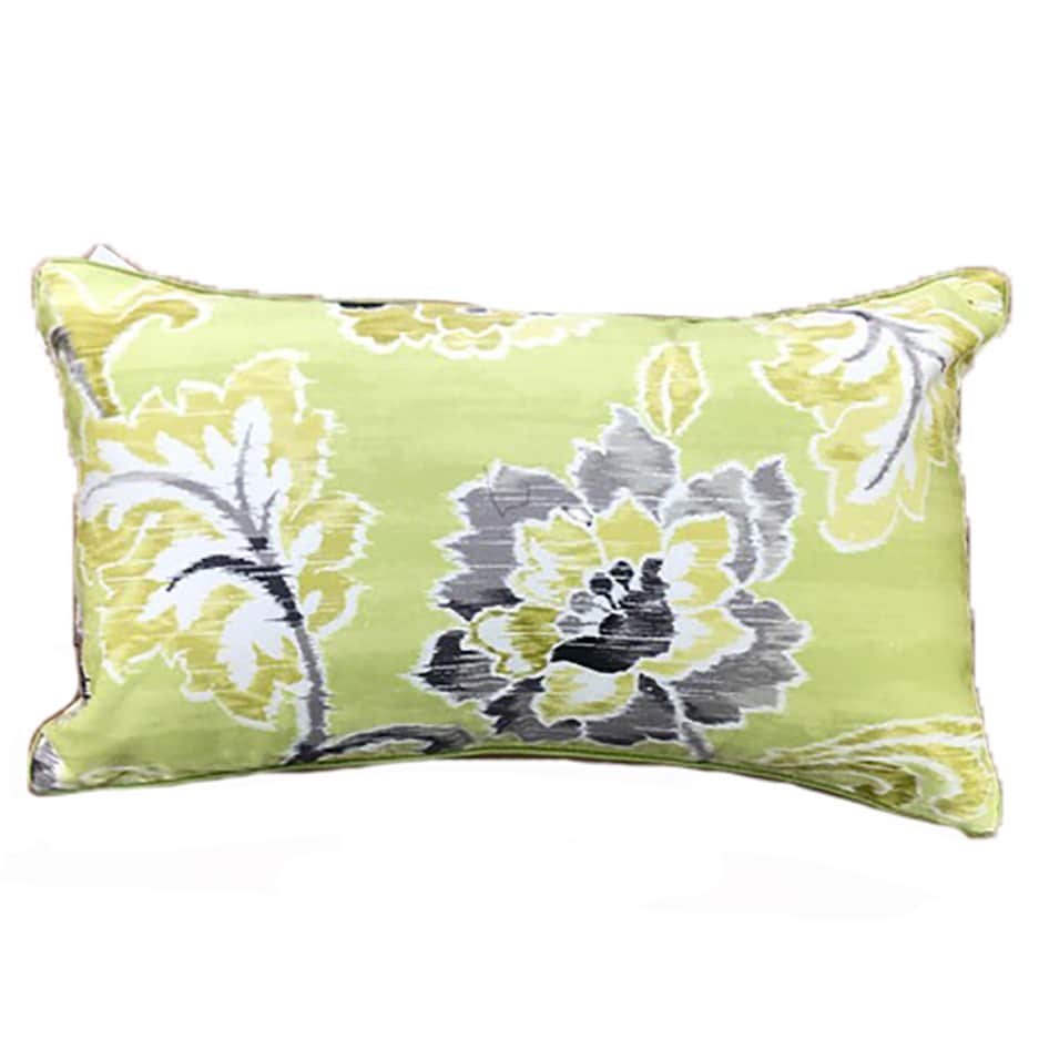 Jiti Indoor Green Floral Patterned Decorative Rectangle Lumbar