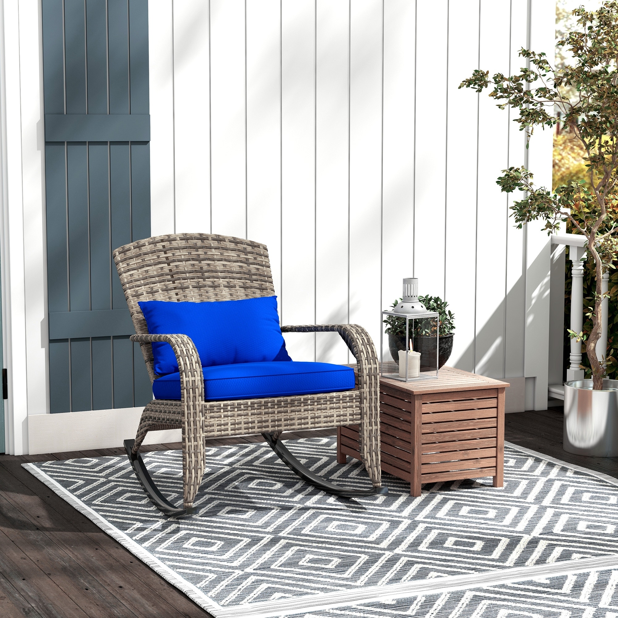 Outsunny rattan rocking chair cheap